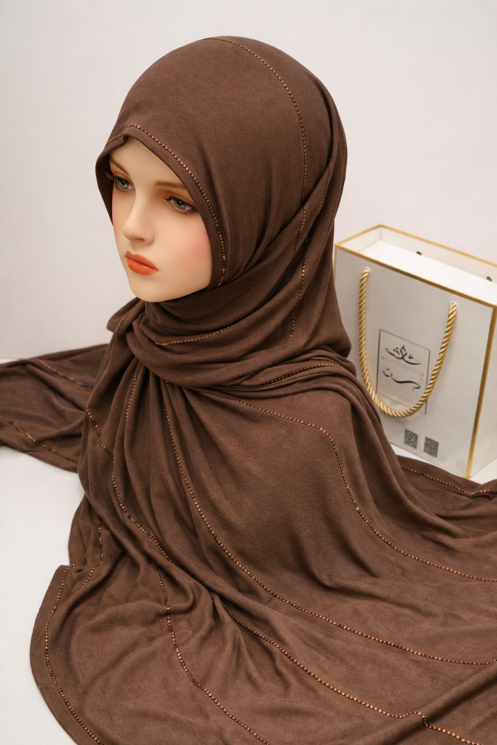 Khimar Lamsat Dubai Marron ( لمسة دبي )  EL-006