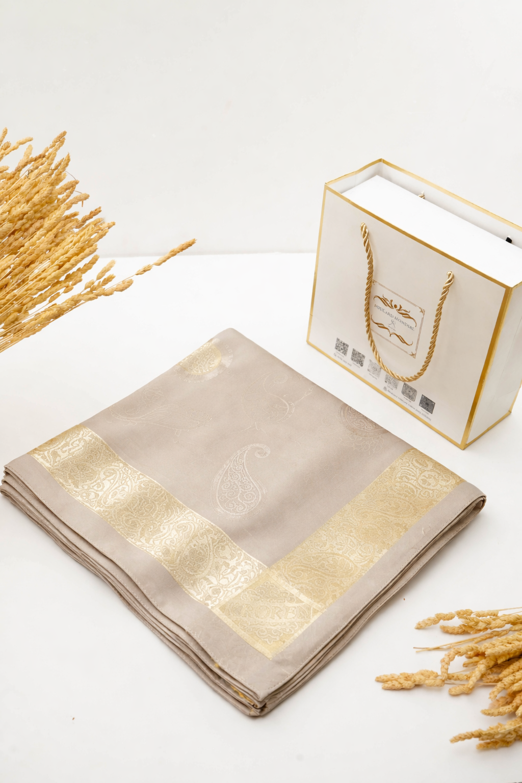 Foulard Kemkha Carre Biege Clair CG-012