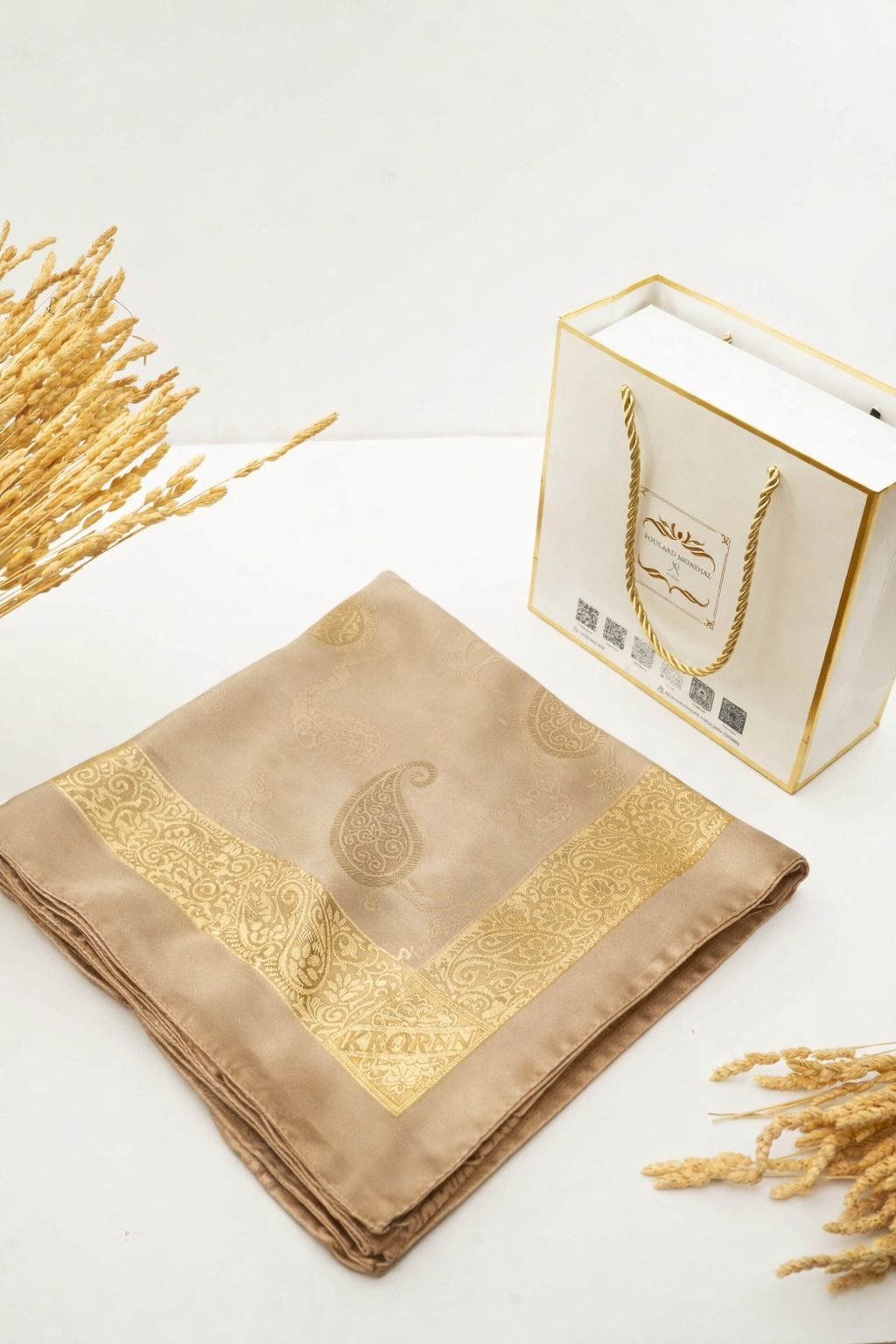 Foulard Kemkha Carre Biege CG-013