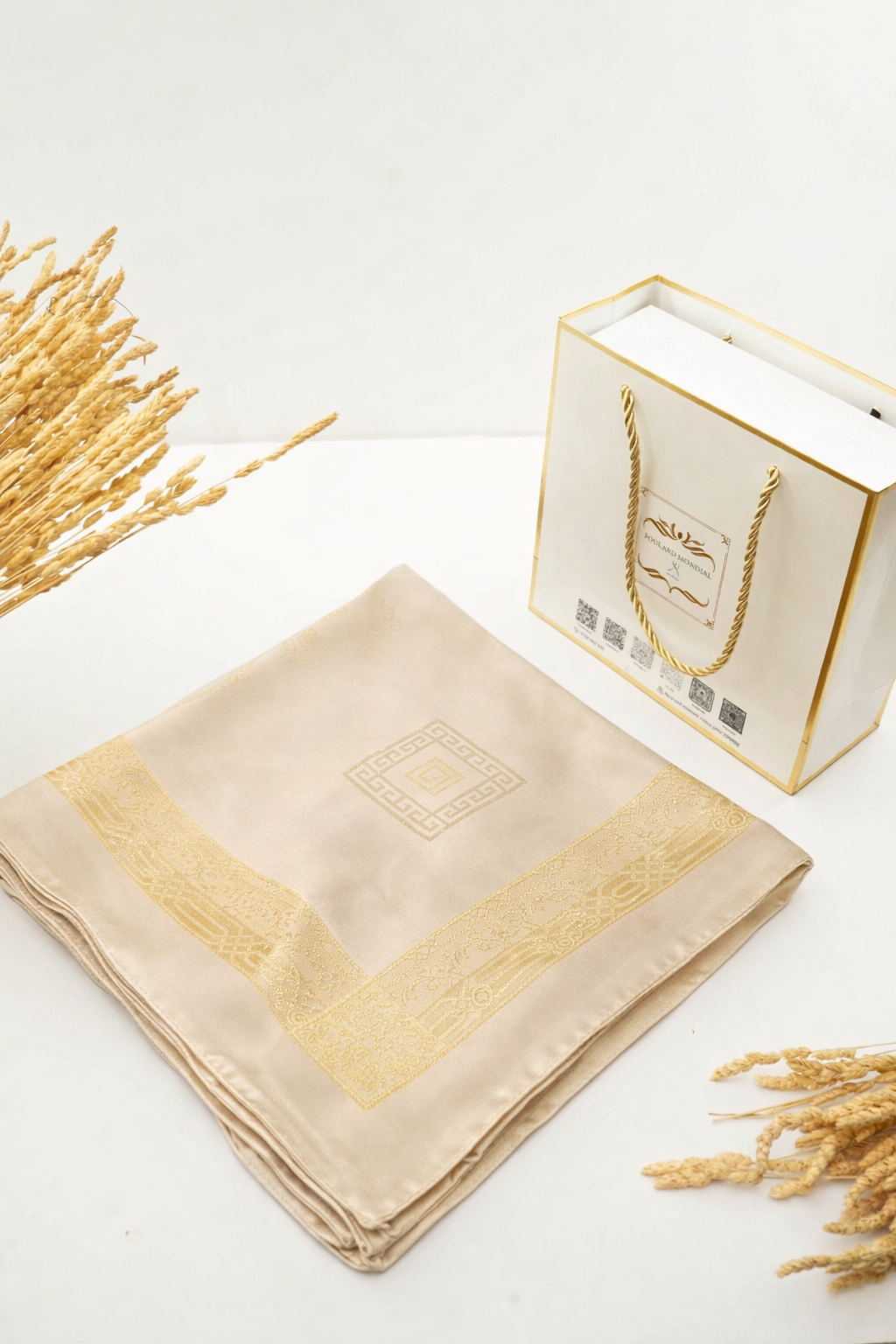 Foulard Kemkha Carre Biege CG-007