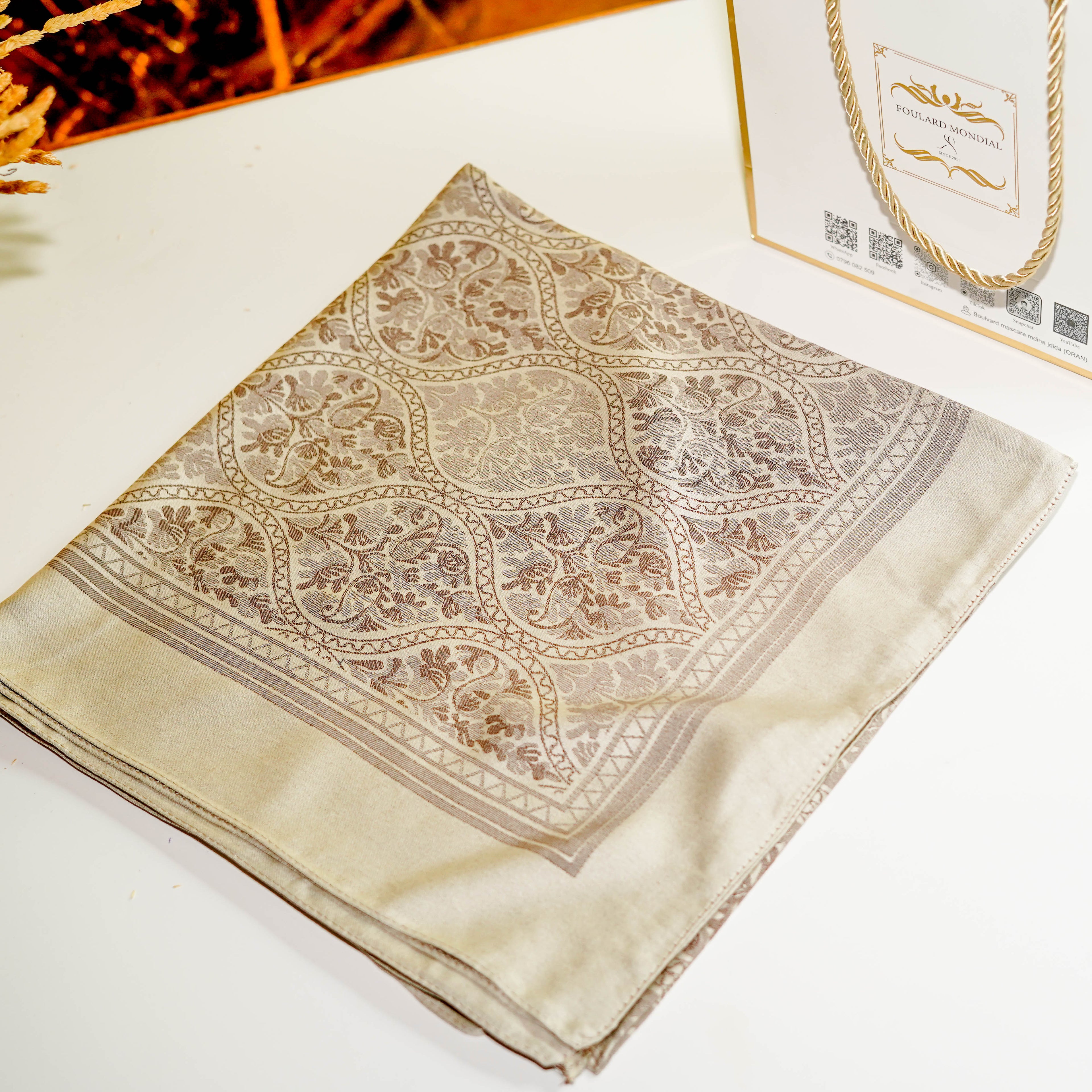 KHIMAR KAMKHA CARRÉ BEIGE FANCI CK-001