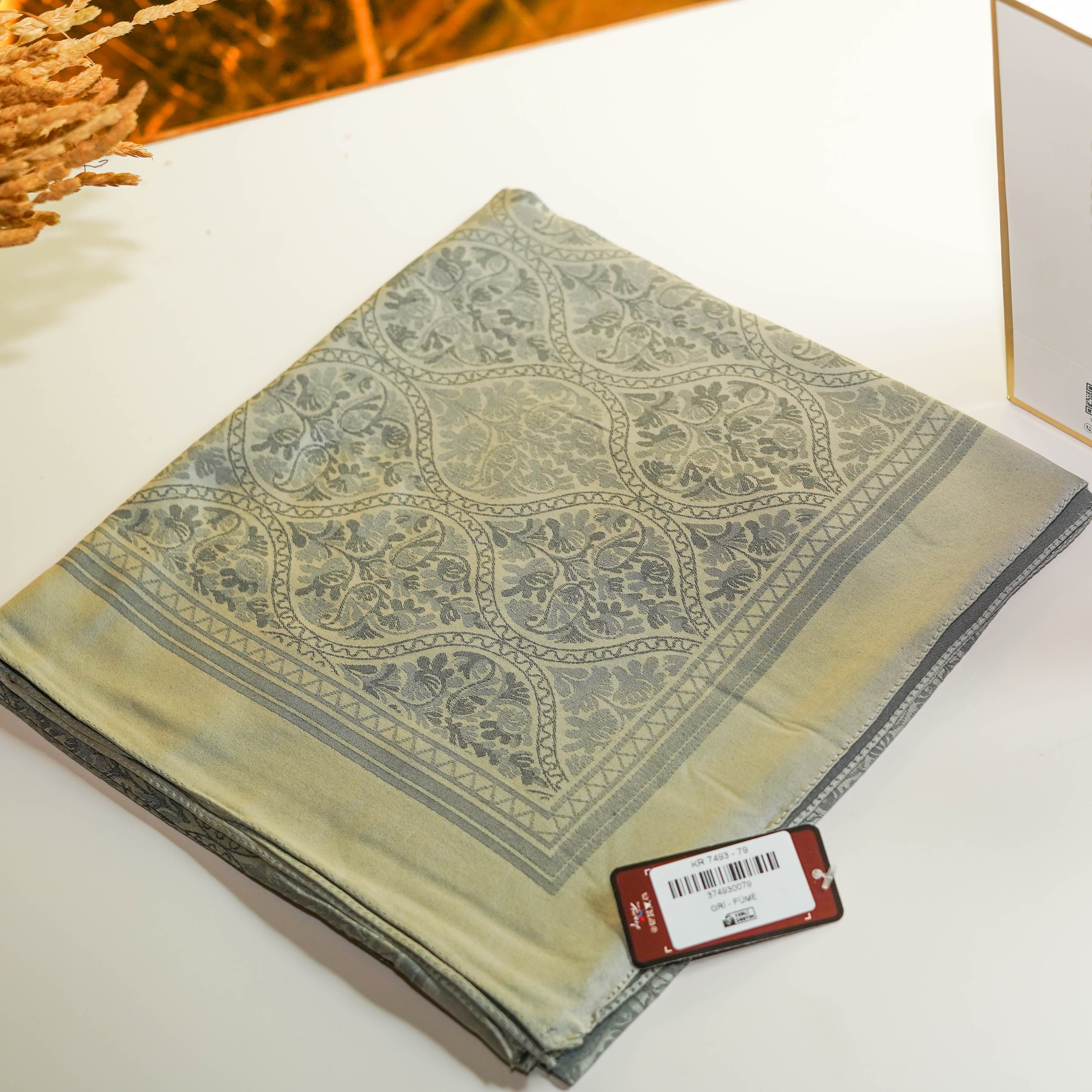 KHIMAR KAMKHA CARRÉ GRIS CK-001