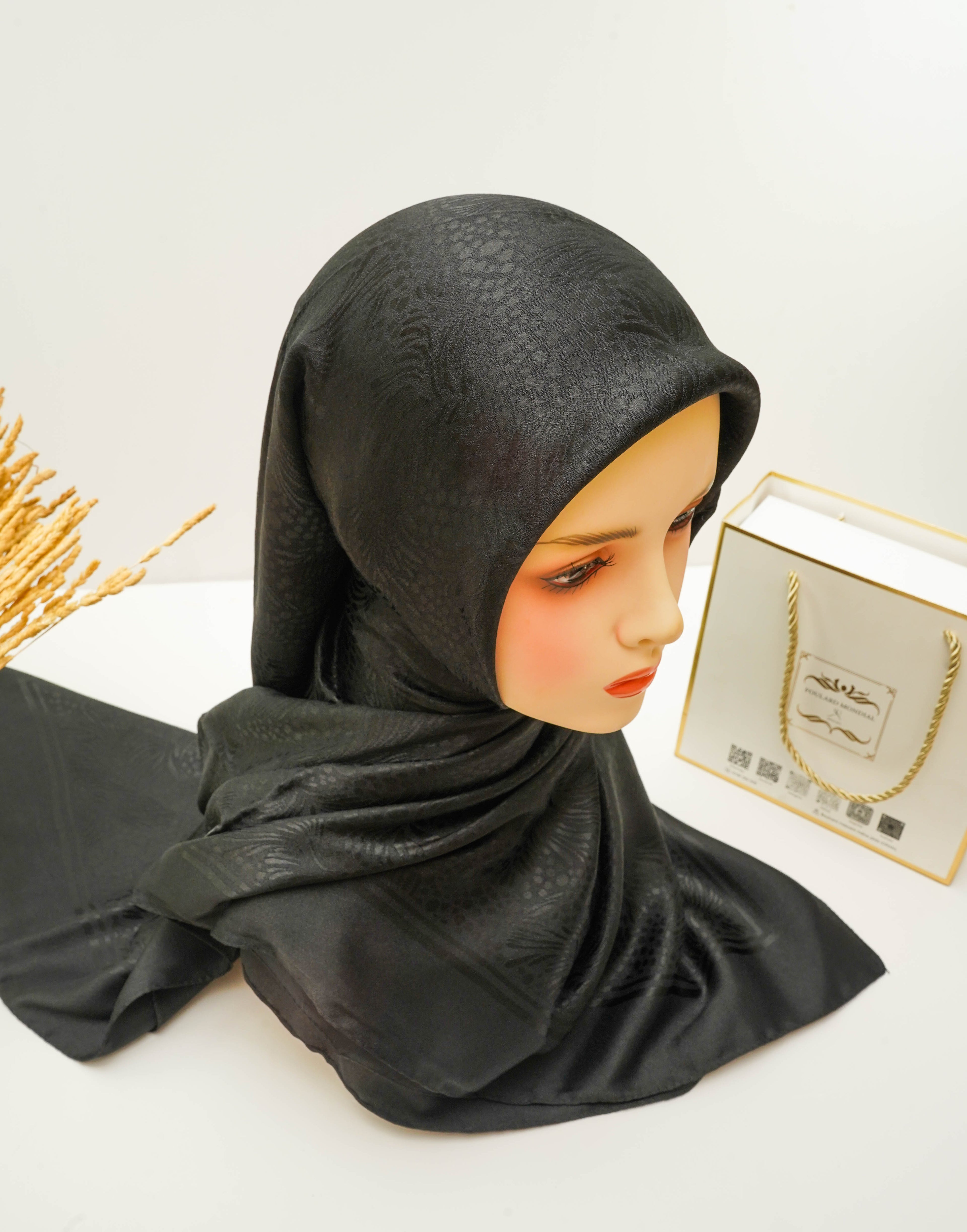 Foulard Kemkha Carree Noir CK-010