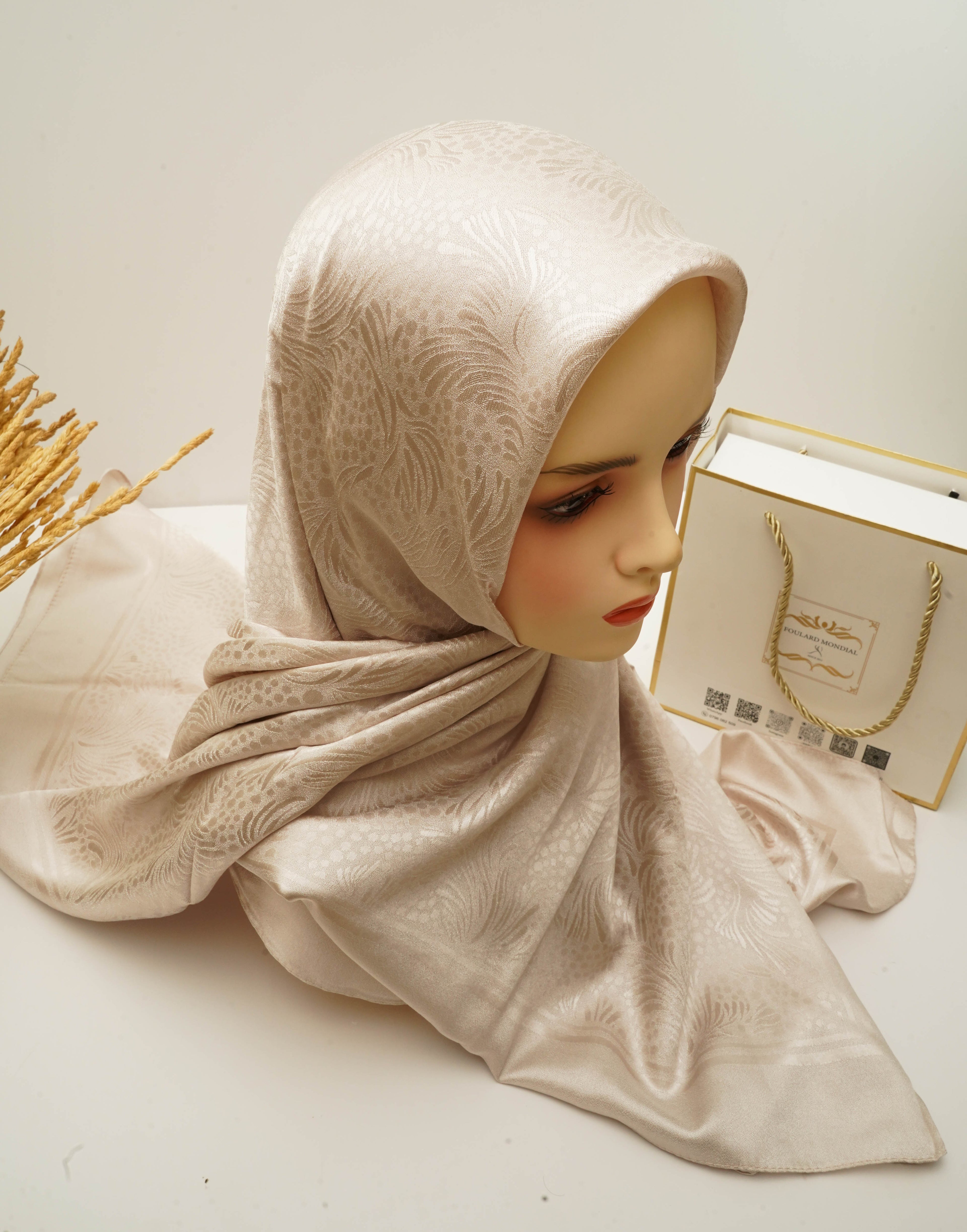 Foulard Kemkha Carre Biege CK-013