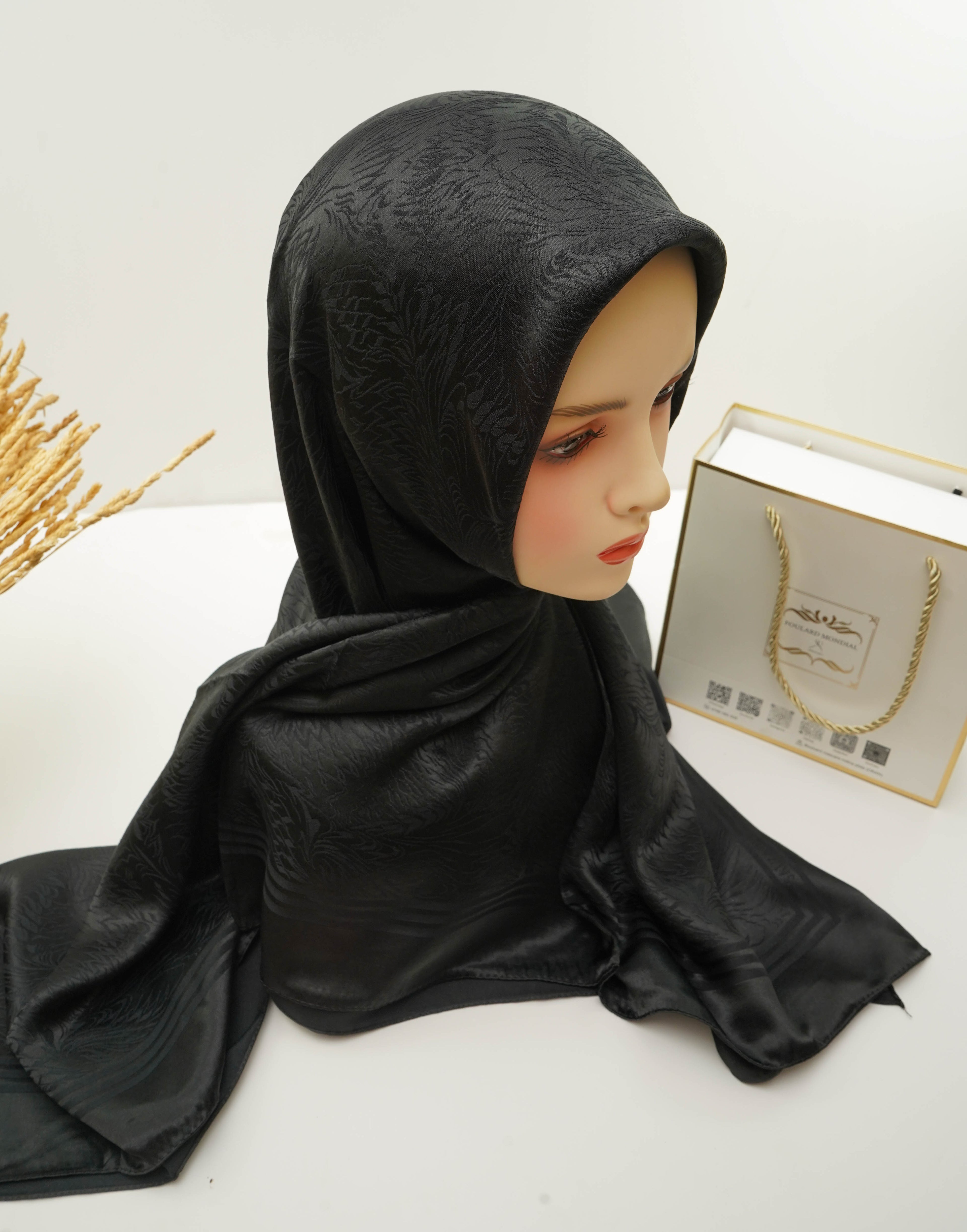 Foulard Kemkha Carree Noir CK-005