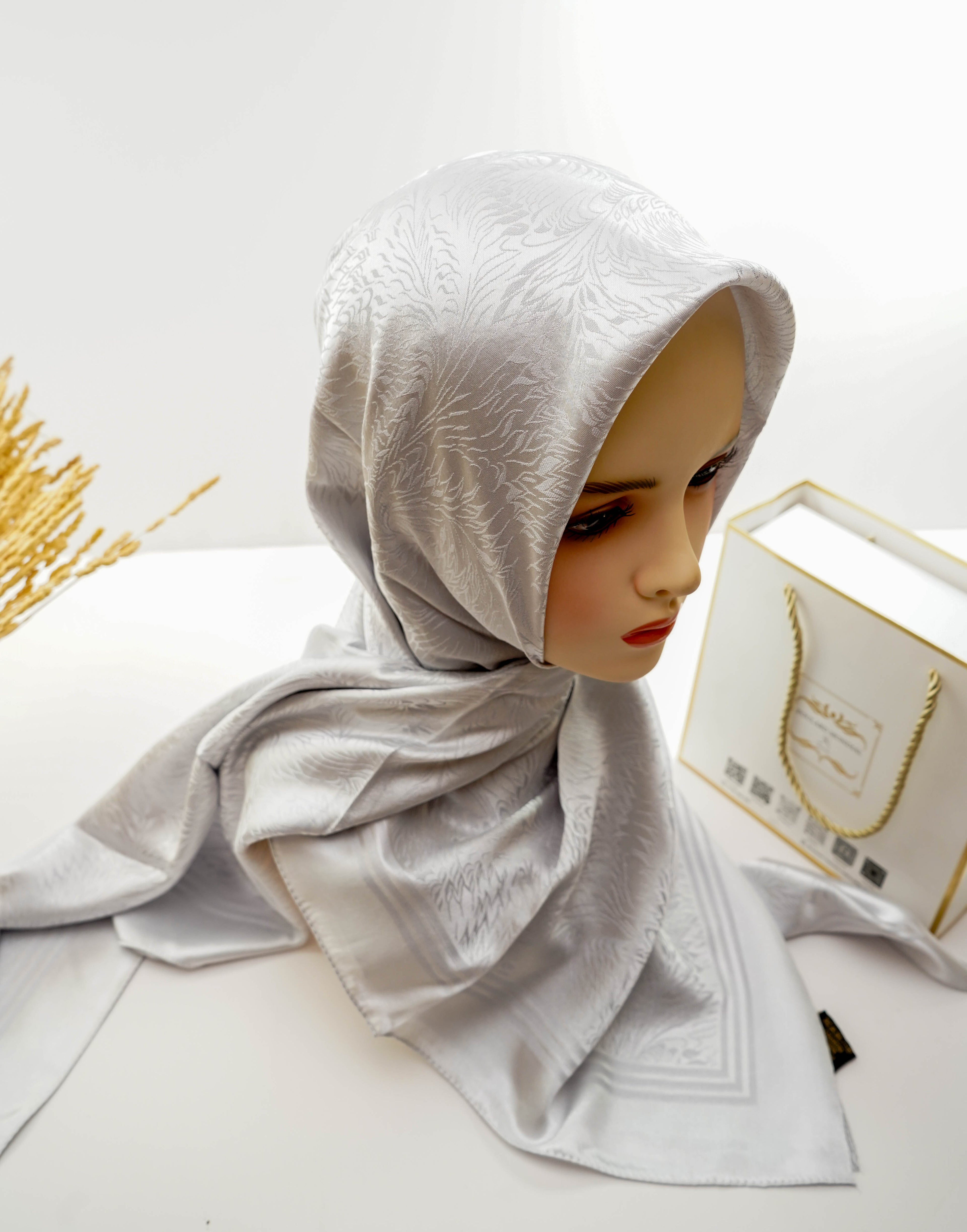 Foulard Kemkha Carree Argent CK-007