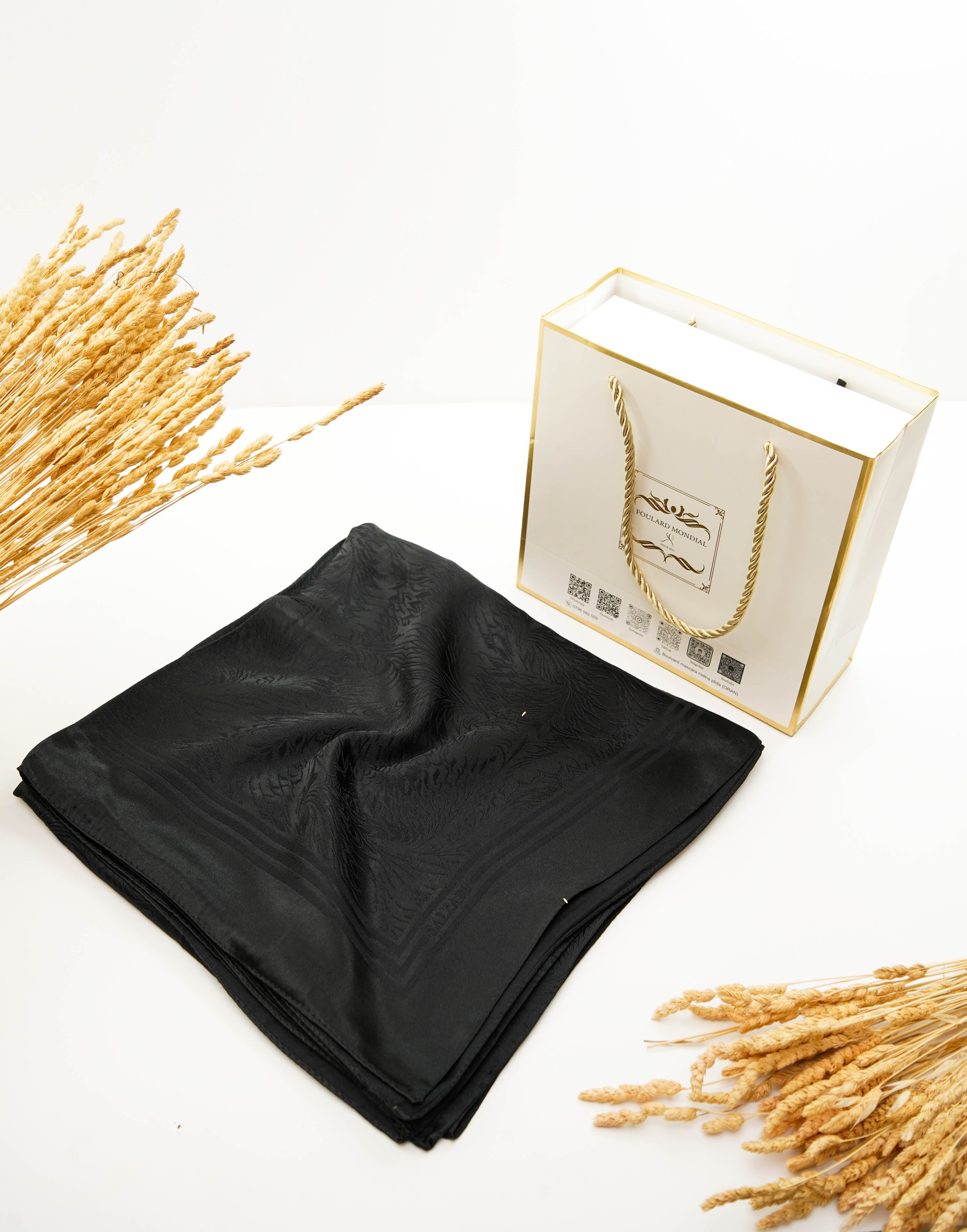 Foulard Kemkha Carree Noir CK-005