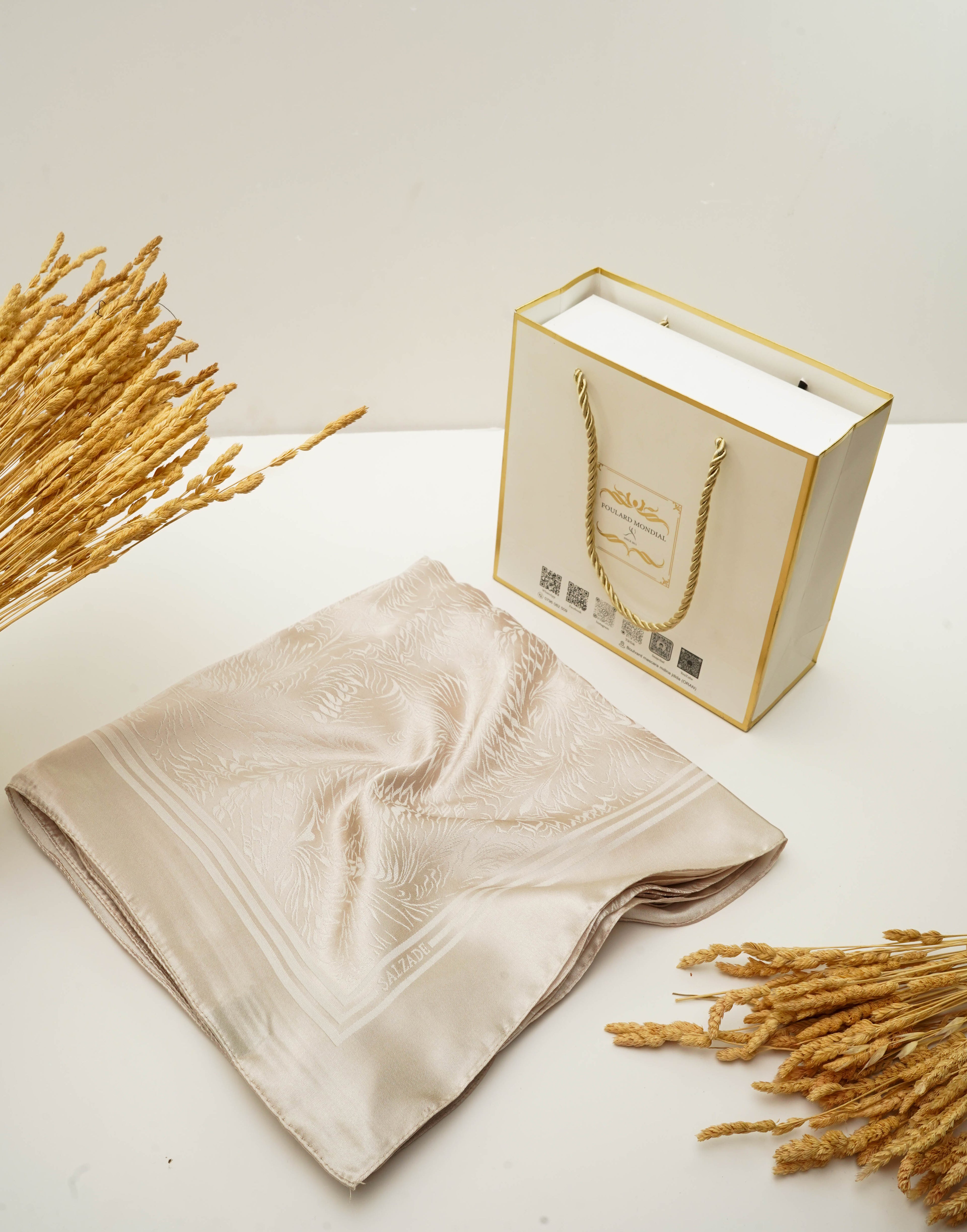 Foulard Kemkha Carre Biege CK-013