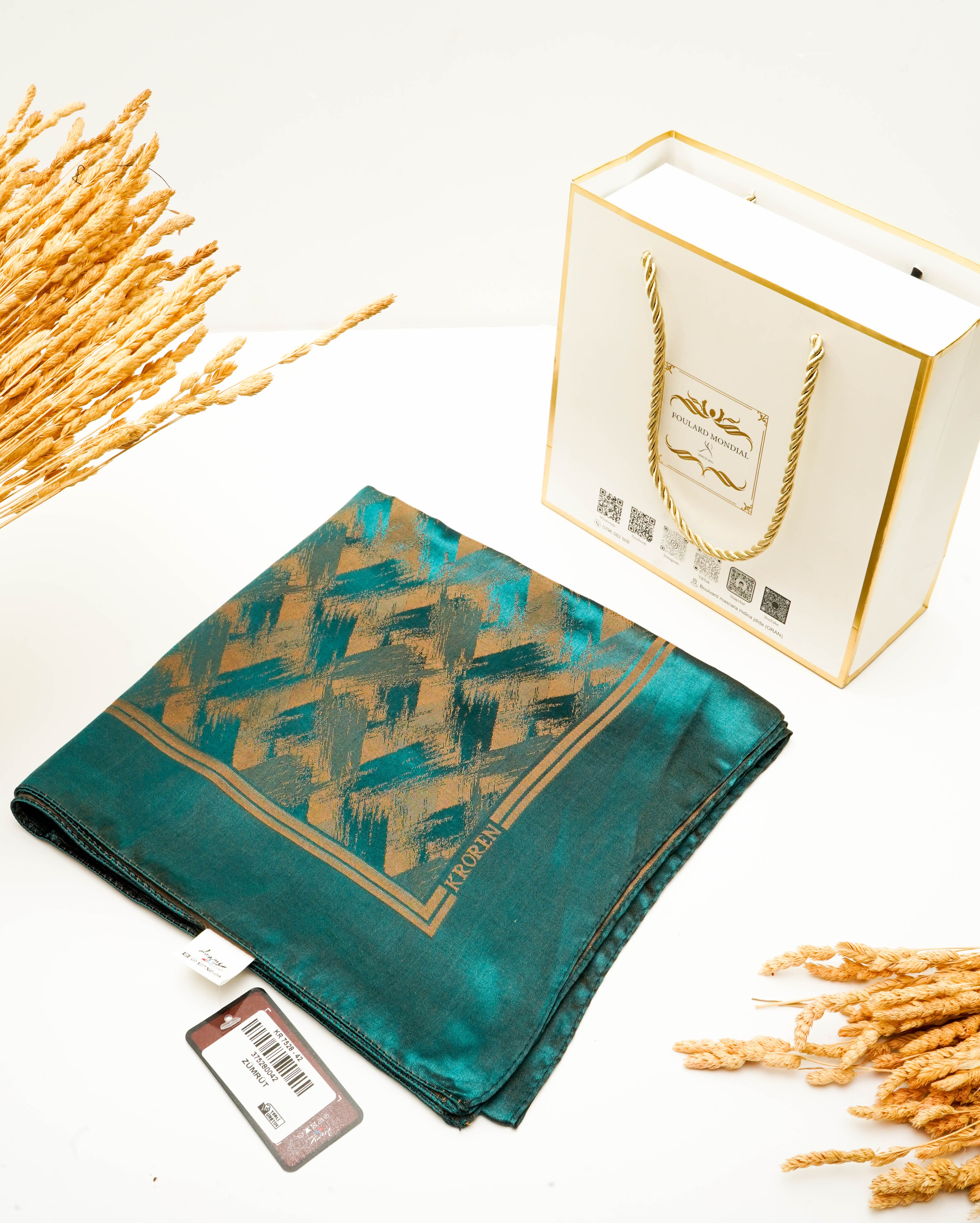 Foulard Kamkha Carré Vert CP-014