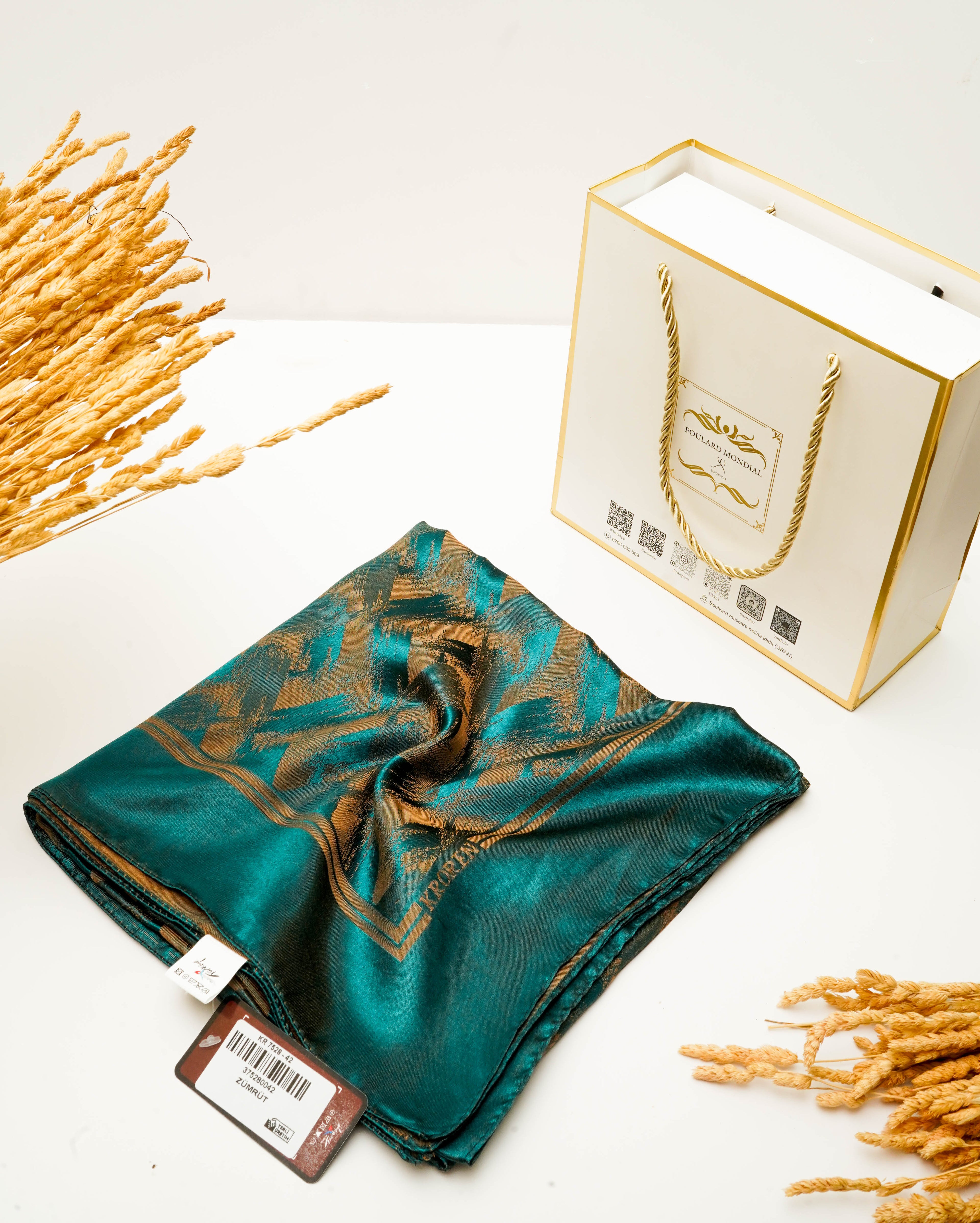 Foulard Kamkha Carré Vert CP-014