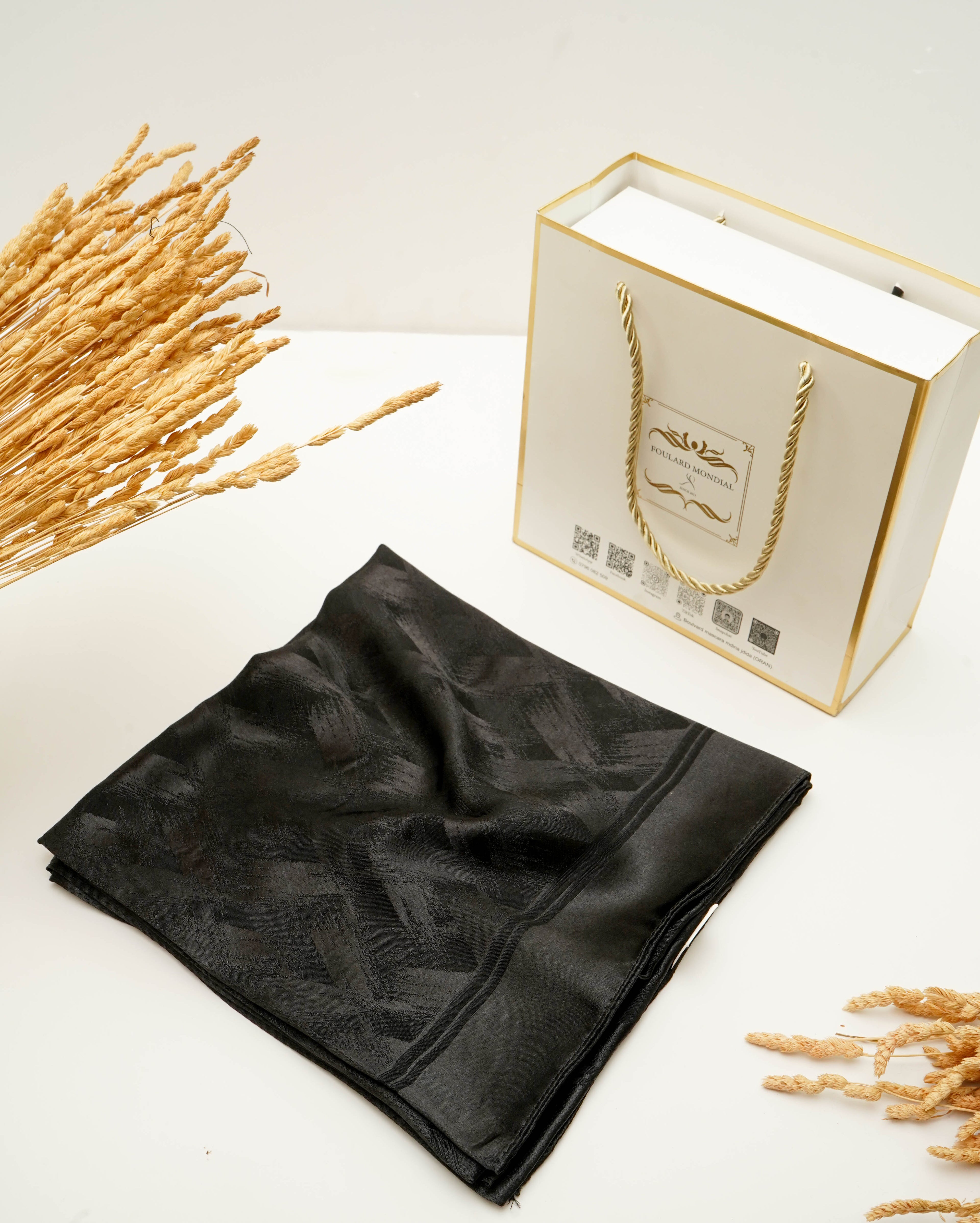 Foulard Kemkha  Carré Noir CP-013