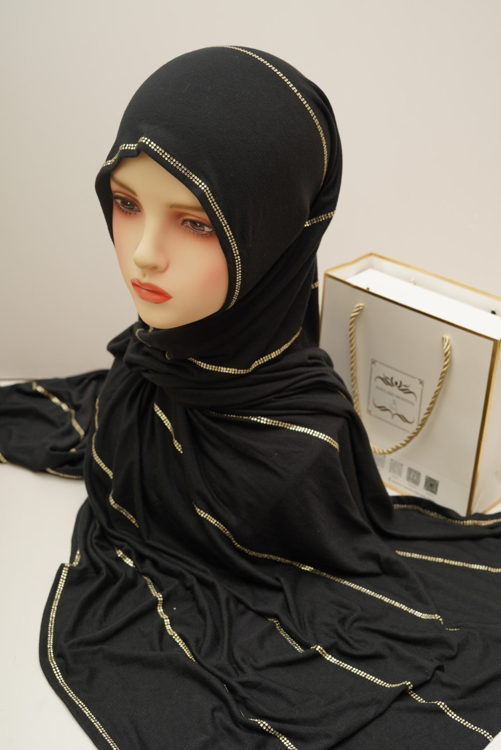 Khimar Lamsat Dubai Noir doree ( لمسة دبي ) EL-003