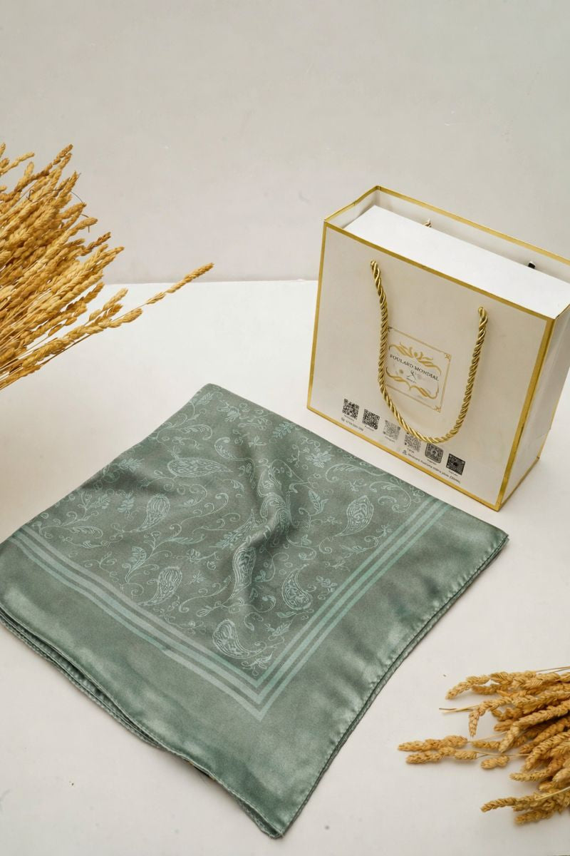 Foulard Kamkha Carré Vert Kaki CP-005