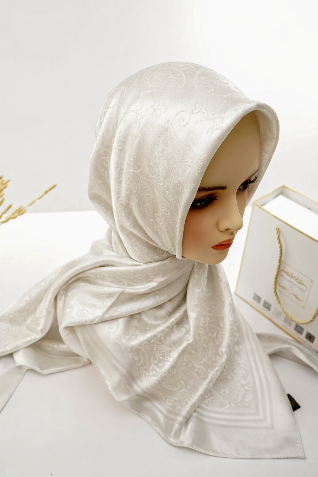 Foulard Kamkha Carré Blanc Casse CP-006