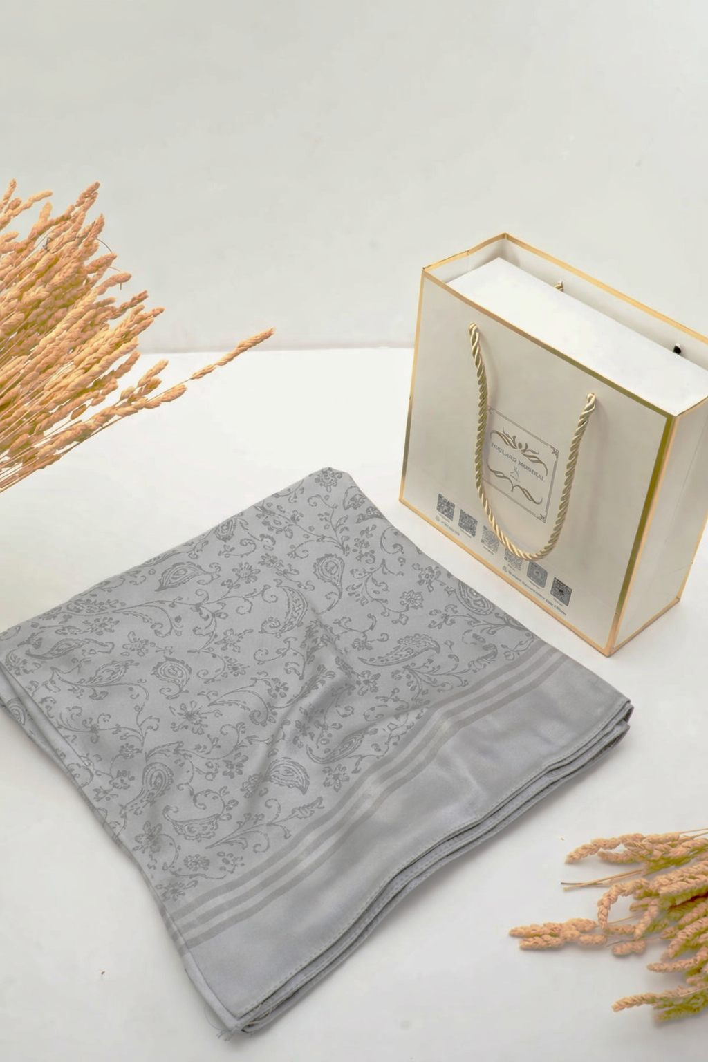 Foulard Kamkha Carré Gris noir CP-003