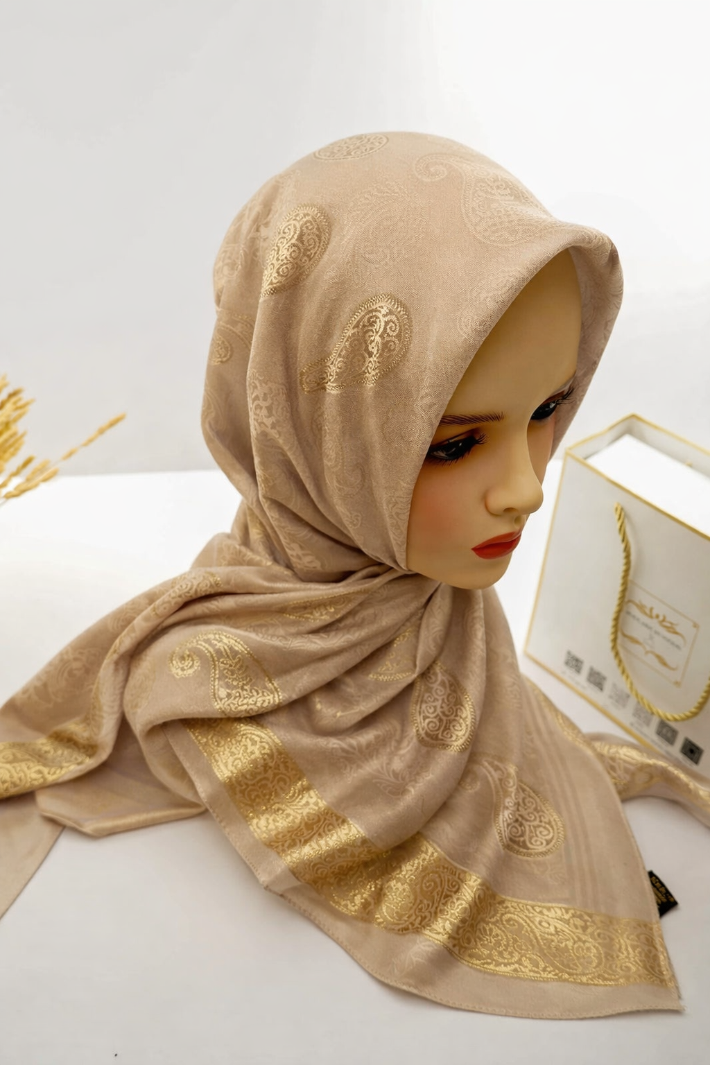 Foulard Kemkha Carre Biege CG-013