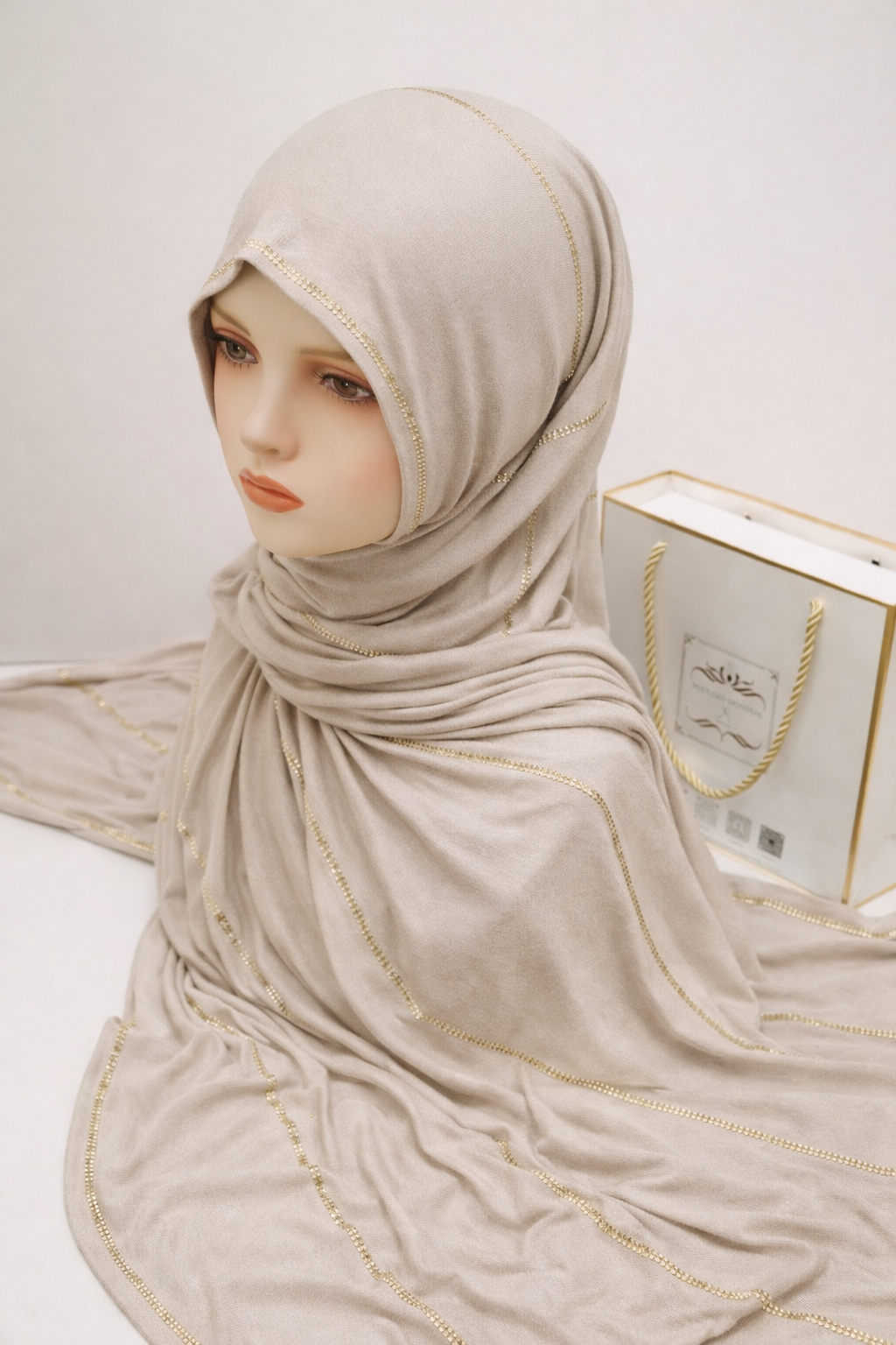 Khimar Lamsat Dubai biege ( لمسة دبي ) EL-005