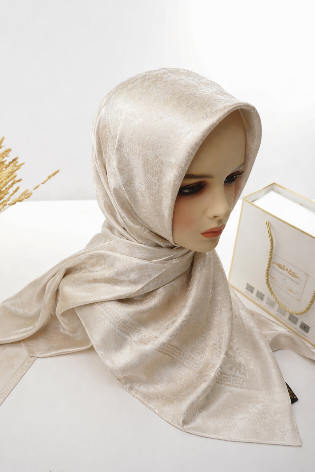 Foulard Kamkha Carré Biege CP-009