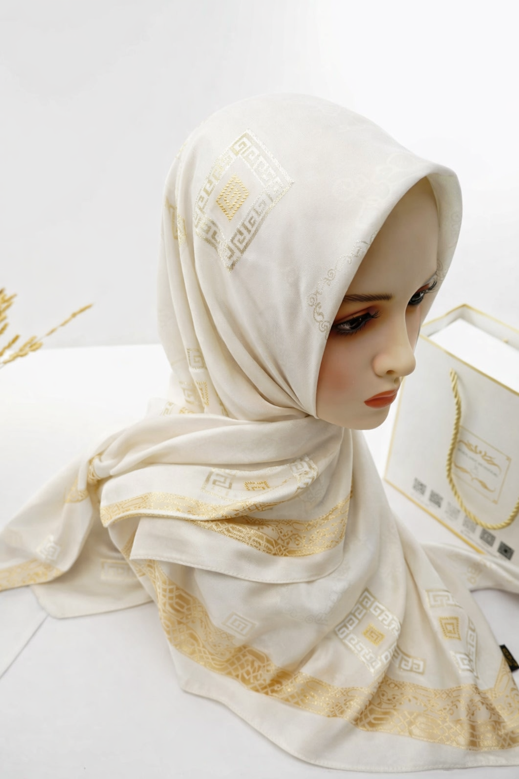 Foulard Kemkha Carre Blanc CG-009